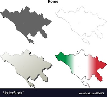 Rome blank detailed outline map set vector image