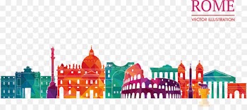 Rome Silhouette Skyline Illustration - Vector Roman city building 