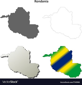 Rondonia blank outline map set vector image