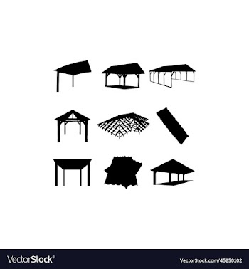 roof home building icon set creative design