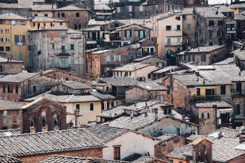 Roof top view of Siena, Italy