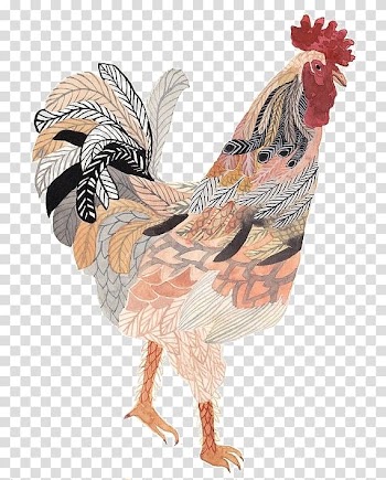 Rooster Chicken Paper Chinese New Year Lunar New Year, Colorful cock transparent background PNG clipart
