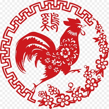 Rooster Chinese zodiac Chinese New Year Chinese calendar - Creative New Year paper-cut plum cock 