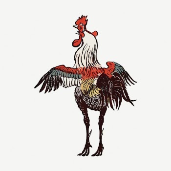 Rooster, farm animal collage element, | Free PSD - rawpixel