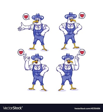 rooster mascot set