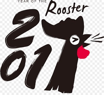 Rooster New Year card Chinese New Year Greeting card Illustration - Vector black cock digits of the year 