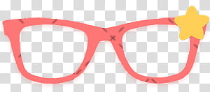 Ropa para dolls, pink and yellow framed synglasses illustration transparent background PNG clipart