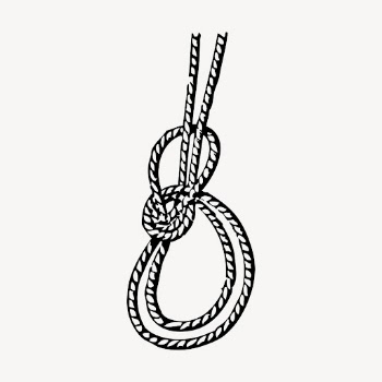 Rope hand drawn clipart, bowline | Free Vector - rawpixel