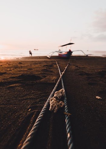rope on seashore