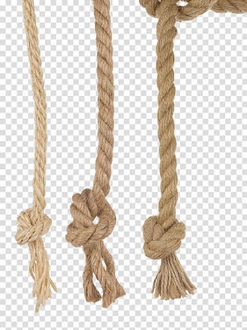 Rope Reef knot , rope, three brown ropes transparent background PNG clipart