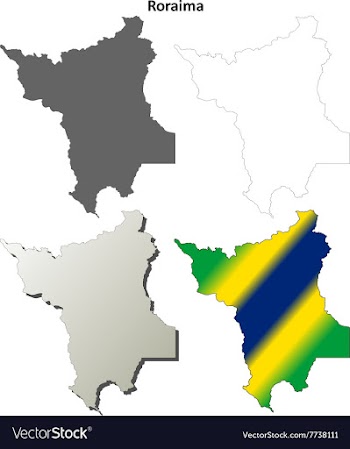 Roraima blank outline map set vector image