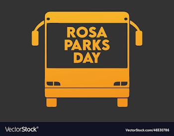 rosa parks day with black background