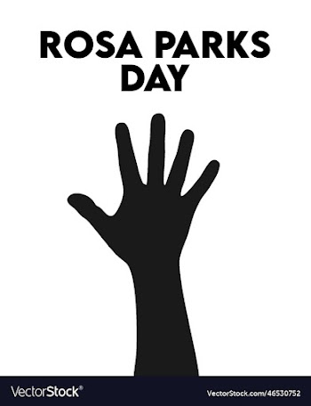 rosa parks day with white background
