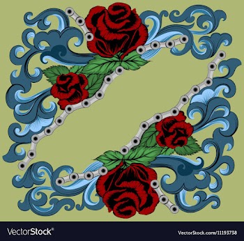 Rose and chain vector image