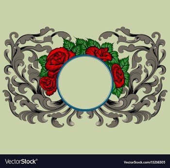 Rose and flora pattern scene vector image