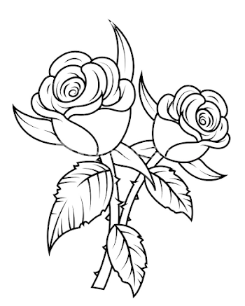 Rose black and white rose flowers clipart black and white ...