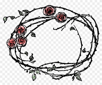 Rose Border Line Art