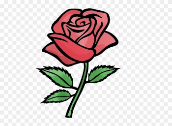 Rose Cartoon Drawing Free Download Clip Art On Png - Red Rose Easy Drawing