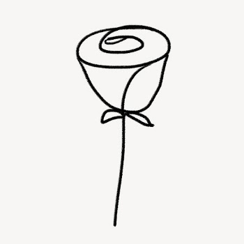 Rose doodle clipart, flower design | Free PSD - rawpixel