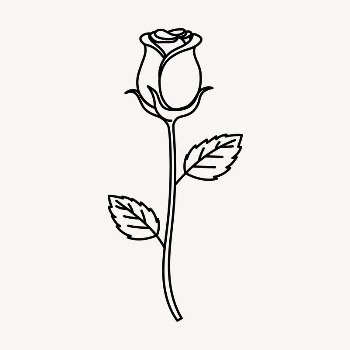 Rose doodle collage element, cute | Free Vector Illustration - rawpixel