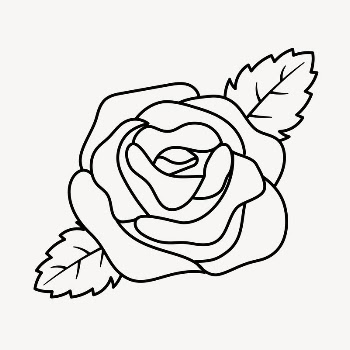 Rose doodle collage element, cute | Free Vector Illustration - rawpixel