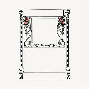 Rose door frame  clipart, | Free Vector - rawpixel