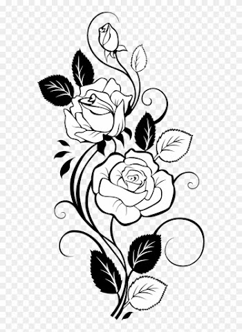 Rose Drawing Vine Clip Art - Rose Design For Drawing