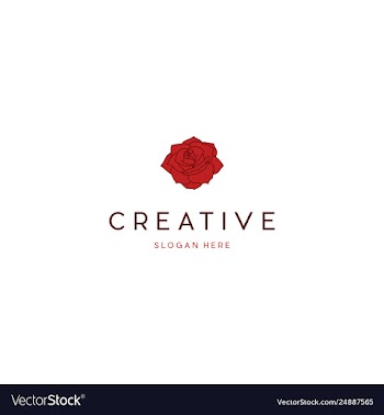 Rose flower beauty creative logo design vector image
