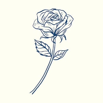 Rose flower collage element, blue | Free PSD Illustration - rawpixel