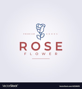 rose flower cozy beautiful logo vintage line