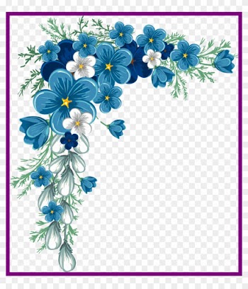 Rose Flower Design Corner Rose Flower Design Png Unbelievable - Blue Flower Border Png