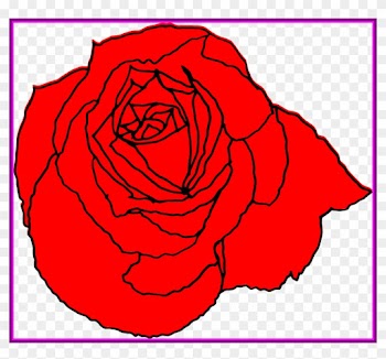 Rose Flower Design Rose Flower Corner Design Png The - Red Roses Simple Drawing
