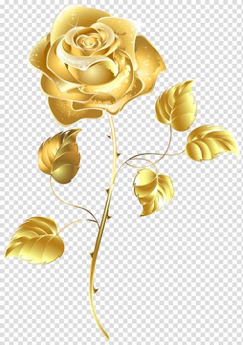 Rose Flower Gold , aircraft decoration transparent background PNG clipart