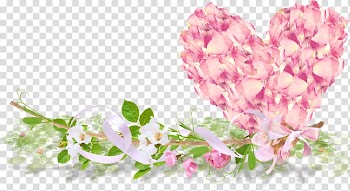 Rose Flower Heart, Heart Flowers transparent background PNG clipart