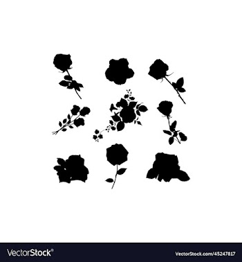 rose flower icon silhouette creative design