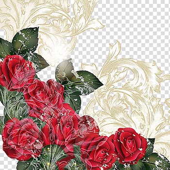 Rose Flower Illustration, Fantasy Rose illustration transparent background PNG clipart