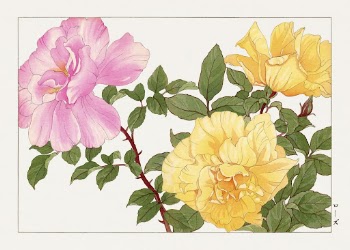 Rose flower, Japanese woodblock art | Free Photo Illustration - rawpixel