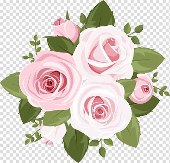 Rose Flower Pattern, Pink simple flowers transparent background PNG clipart