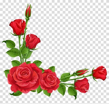 Rose Flower Pink , Red Flower Frame Free transparent background PNG clipart