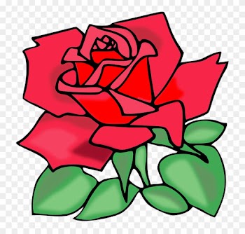 Rose Flower Red Valentine Love Blossom Leaves - Rose Transparent Clip Art