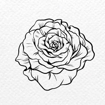 Rose flower sticker, black vintage | Free Vector Illustration - rawpixel