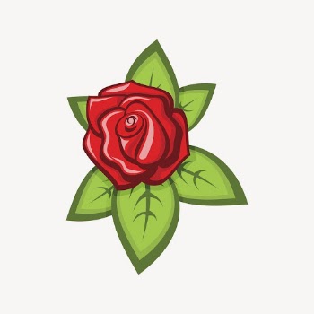 Rose flower sticker, Valentine's illustration | Free PSD - rawpixel