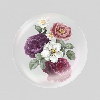 Rose flowers sticker, Spring bubble | Free PSD - rawpixel