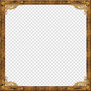 Rose frame a, square gold floral decorative frame transparent background PNG clipart