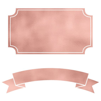 Rose Gold Banners & Frames Digital Labels, PNG, Instant Download ...
