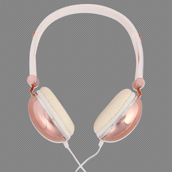 Rose Gold Headphone PNG Image With Transparent Background
