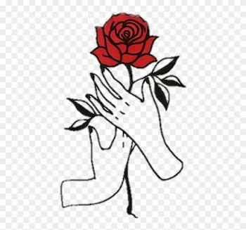 Rose Hands Aesthetic Tumblr Draw - Aesthetic Tumblr Transparent Rose