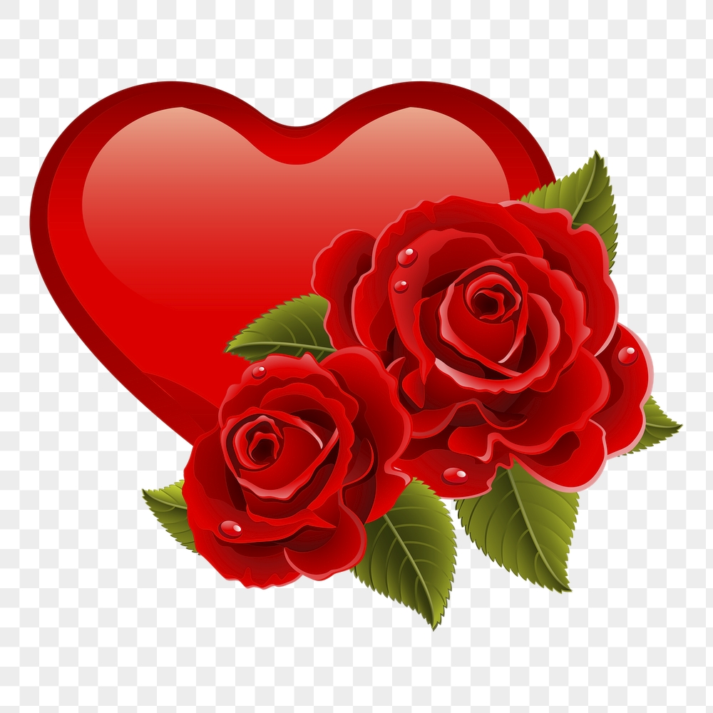 Rose heart png sticker, Valentine's | Free PNG - rawpixel