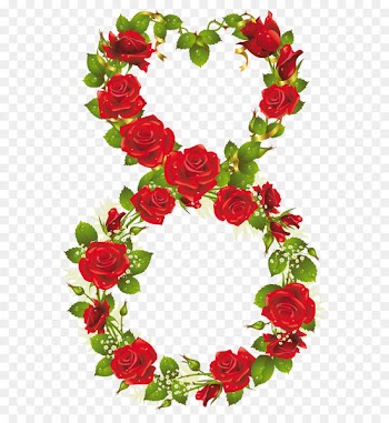 Rose March 8 International Women's Day Flower - Eighth of March with Roses PNG Clipart 