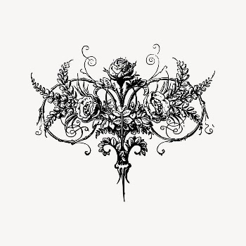 Rose ornament clipart, drawing illustration | Free Vector Illustration - rawpixel